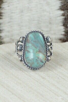 Turquoise & Sterling Silver Ring - Samuel Yellowhair - Size 8.5