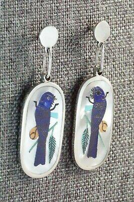 Inlay Lapis & Sterling Silver Earrings - Harlan Coonsis - High Lonesome Trading