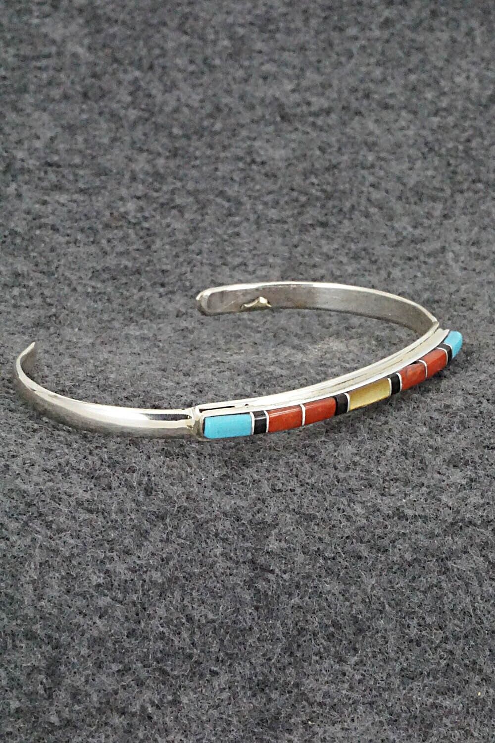 Multi Stone & Sterling Silver Inlay Bracelet - Roland Natachu
