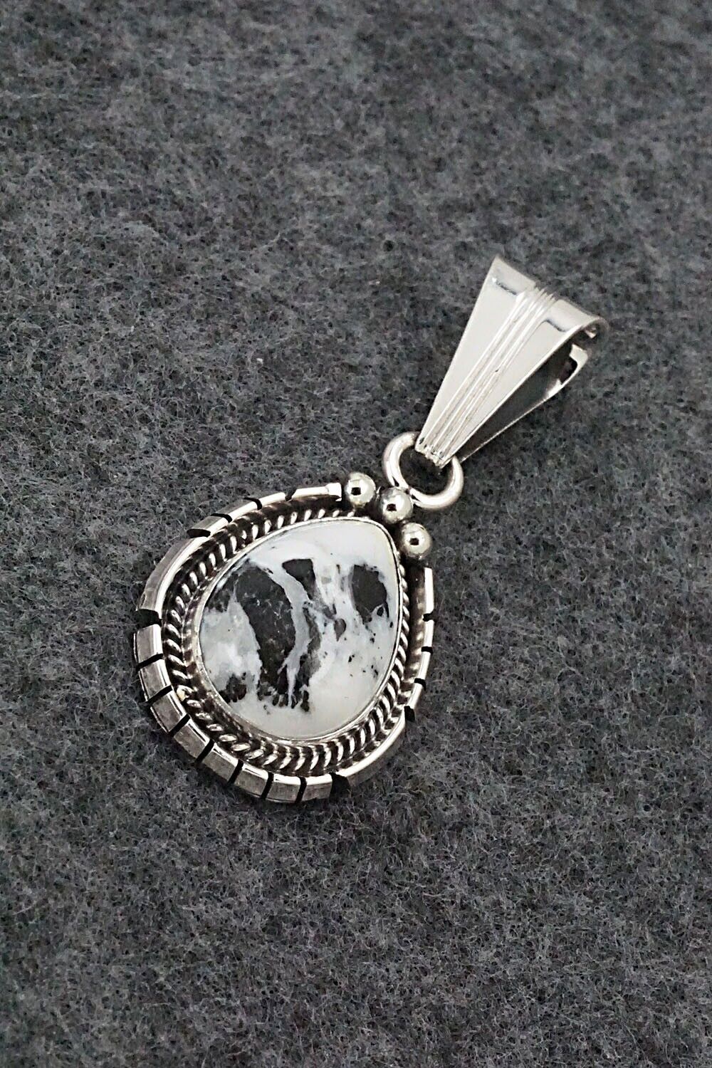White Buffalo & Sterling Silver Pendant - Samuel Yellowhair