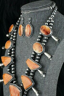Navajo Spiny Oyster & Sterling Silver Squash Blossom - Raymond Delgarito - High Lonesome Trading