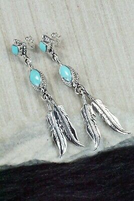 Turquoise & Sterling Silver Earrings - Shania Henio