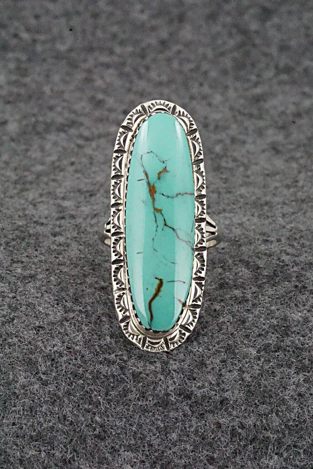 Turquoise & Sterling Silver Ring - Mike Smith - Size 5.75