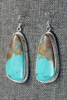 Navajo Turquoise and Sterling Silver Earrings - Verley Betone