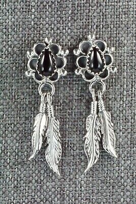 Onyx & Sterling Silver Earrings - Angeline Platero