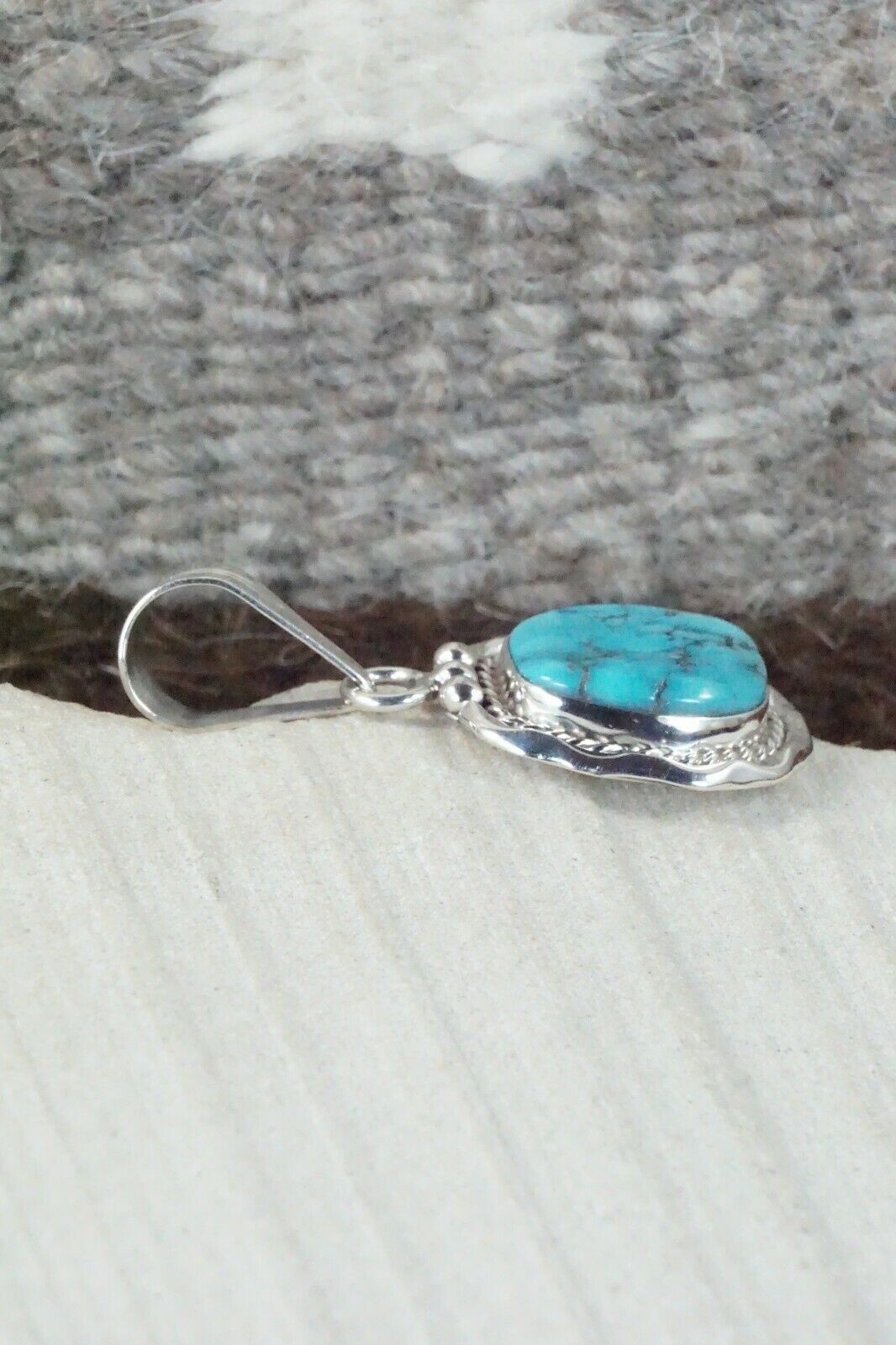 Turquoise & Sterling Silver Pendant - Samuel Yellowhair