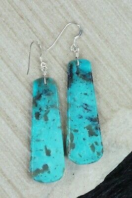Turquoise & Sterling Silver Earrings - Lupe Lovato