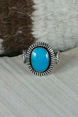 Navajo Turquoise & Sterling Silver Ring - Bobby Platero - Size 8.5 - High Lonesome Trading