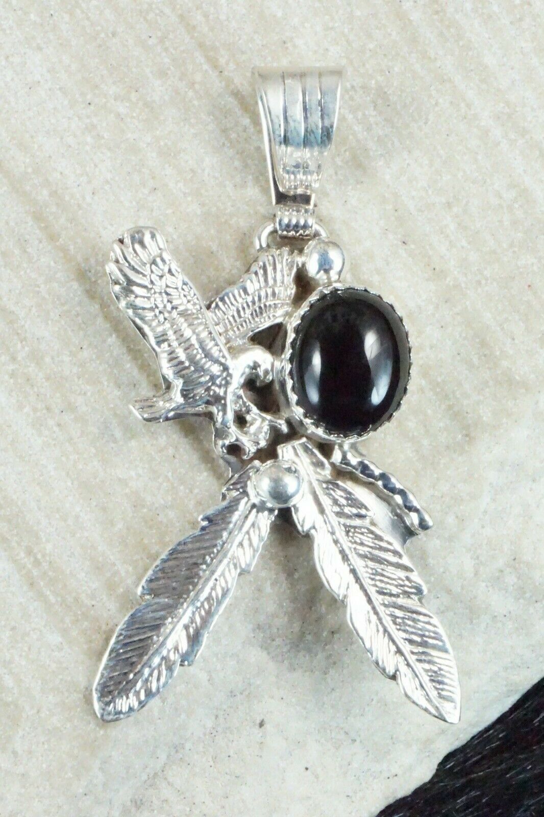 Onyx & Sterling Silver Pendant - Genevieve Francisco