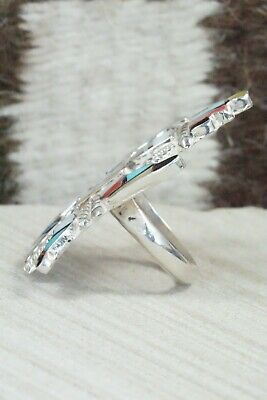 Turquoise, Spiny Oyster & Sterling Silver Ring - Marisa Selecion - Size 6.5