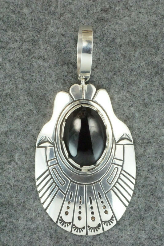 Onyx & Sterling Silver Pendant - Rosita Singer