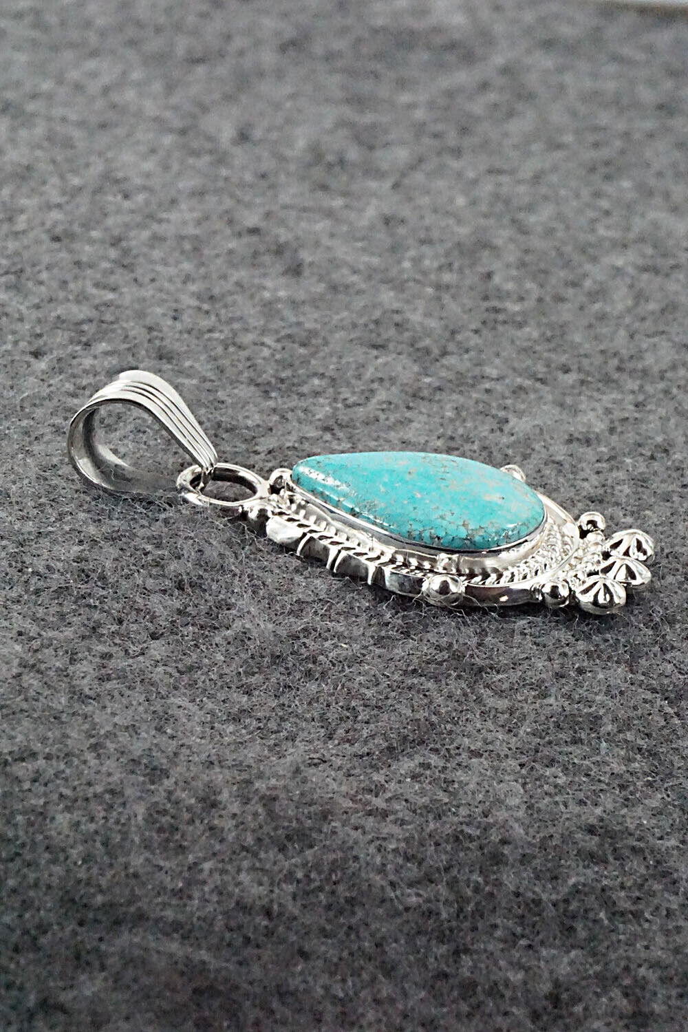 Turquoise and Sterling Silver Pendant - Bobby Platero