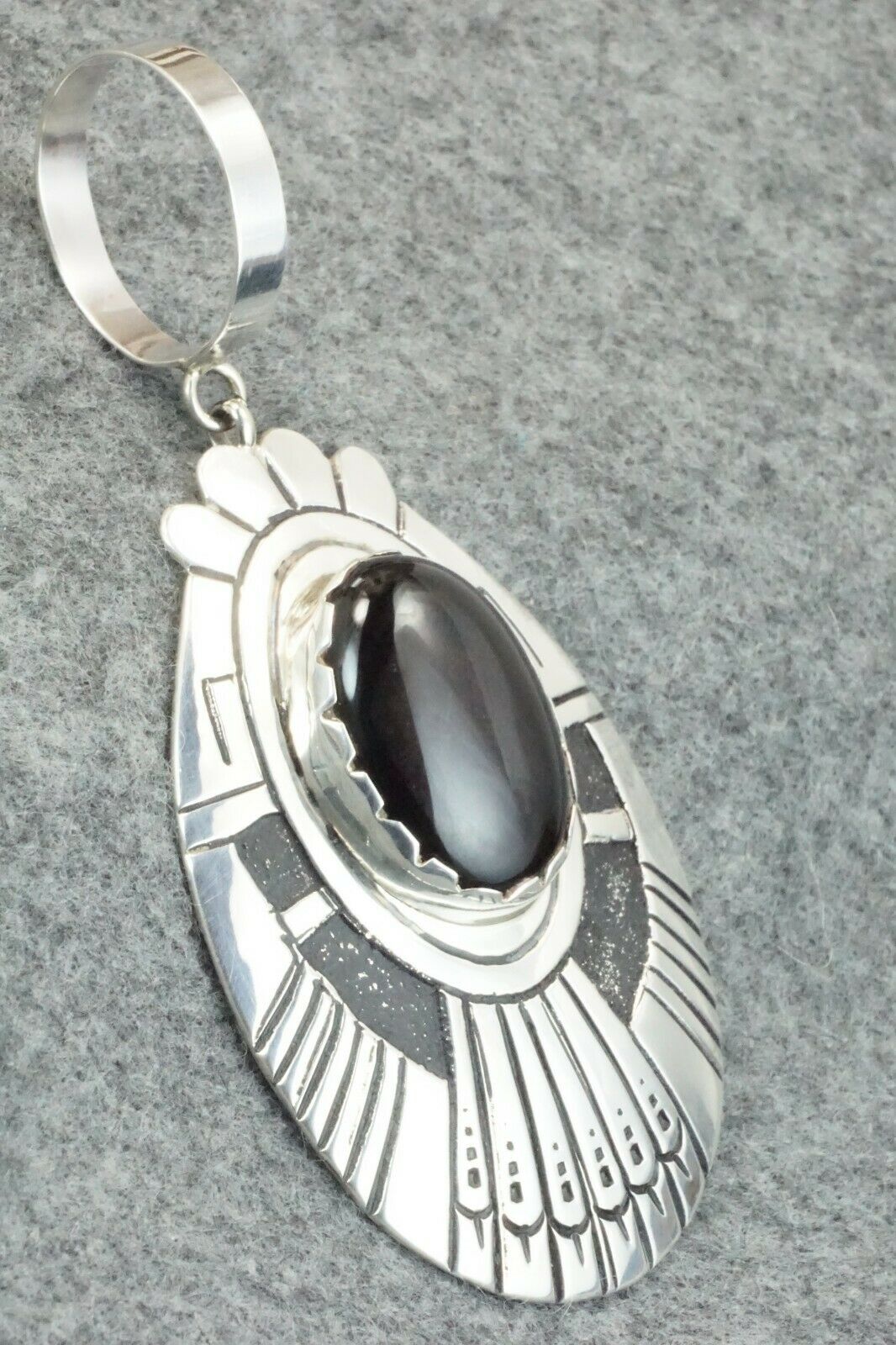 Onyx & Sterling Silver Pendant - Rosita Singer
