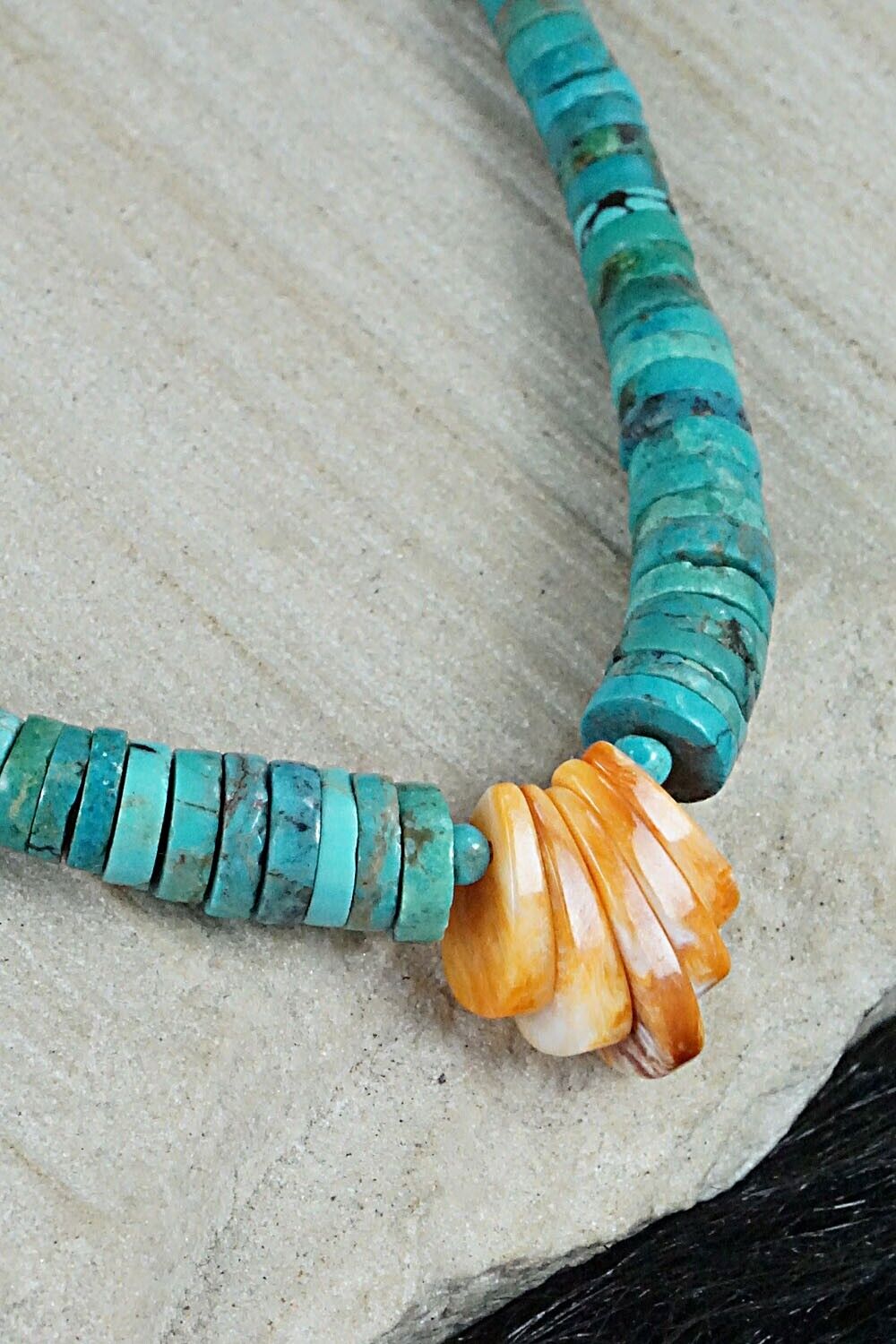 Turquoise & Spiny Oyster Necklace - Susie Deal