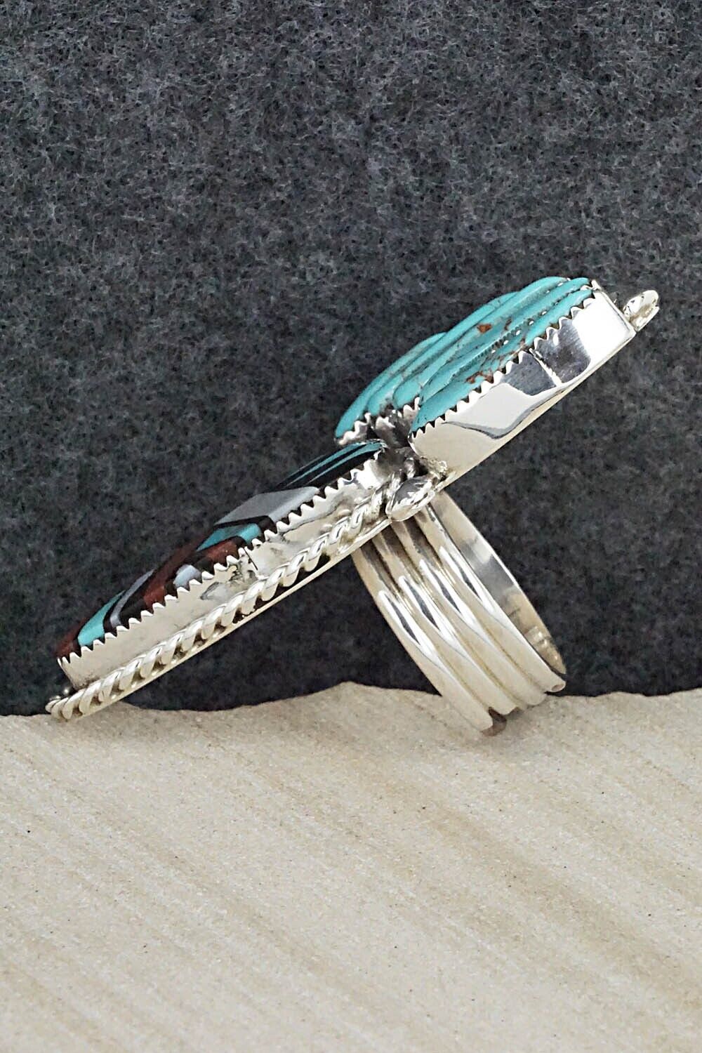 Multi-Stone & Sterling Silver Ring - Ben Livingston - Size 9.5
