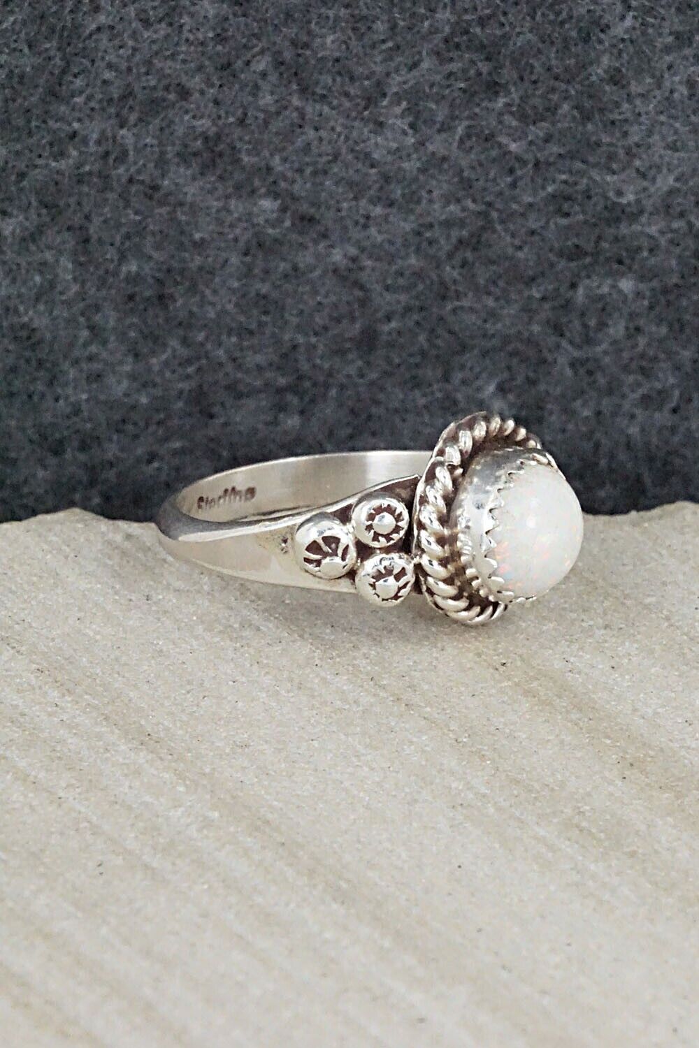 Opalite & Sterling Silver Ring - Freda Martinez - Size 8