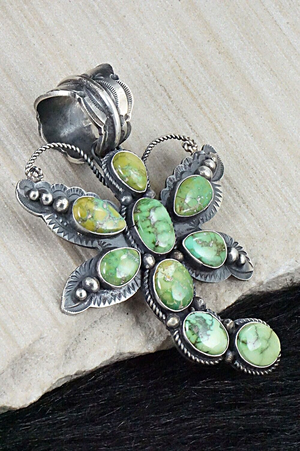 Turquoise & Sterling Silver Pendant - Shawn Cayatineto
