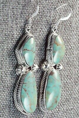 Turquoise & Sterling Silver Earrings - Lee Shorty - High Lonesome Trading
