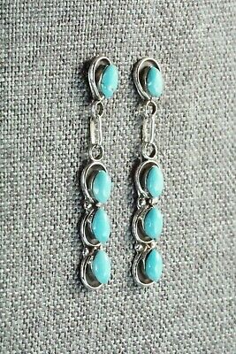 Turquoise & Sterling Silver Earrings - Kenneth Natewa