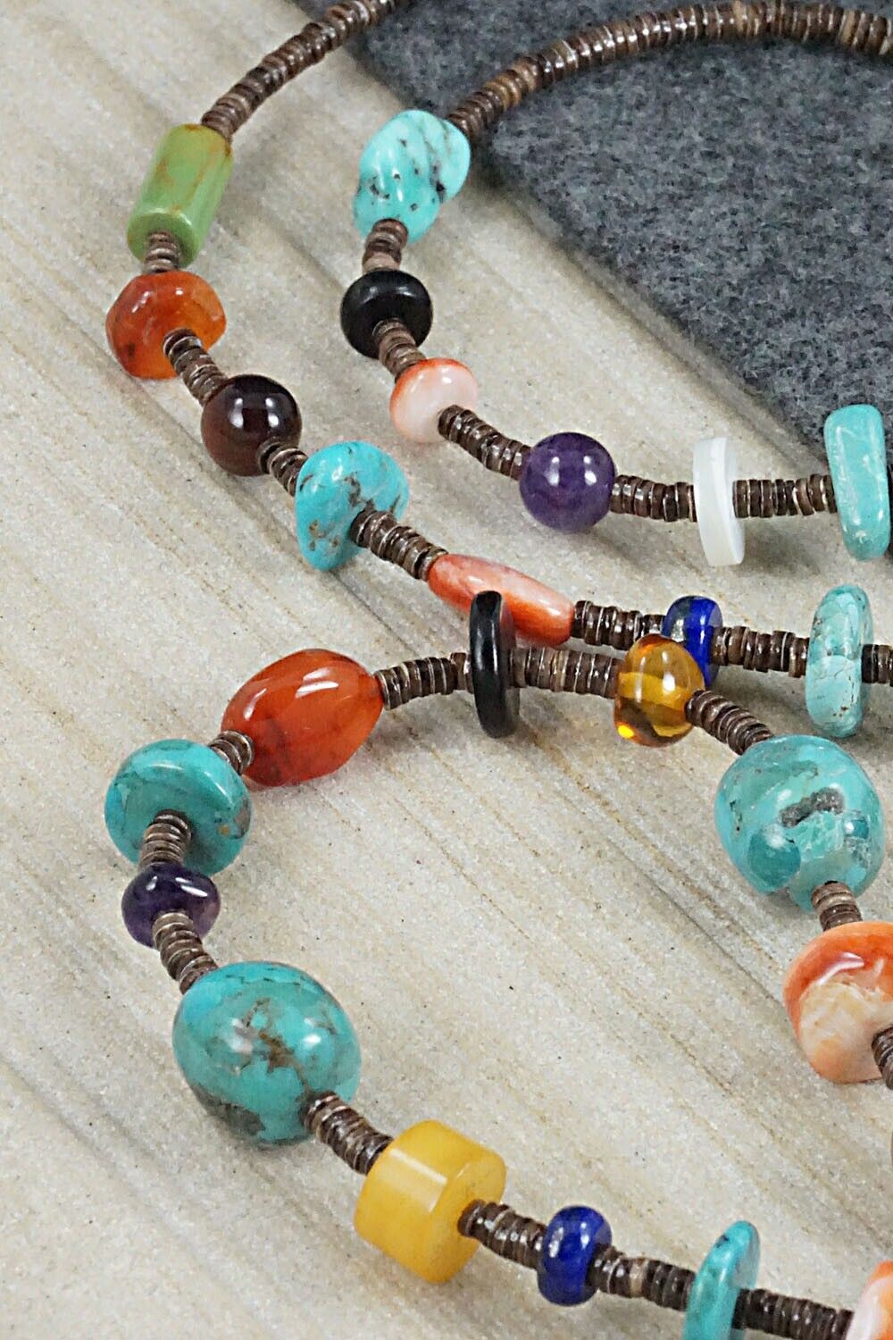 Multi Stone and Sterling Silver Necklace - Helen Tsosie