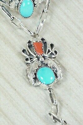 Turquoise & Coral Bracelet and Ring - Harry B. Yazzie