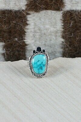 Navajo Turquoise & Sterling Silver Ring - Daniel Benally - Size 7.5