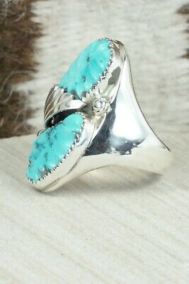 Turquoise & Sterling Silver Ring - Lyolita Tsattie - Size 12.25