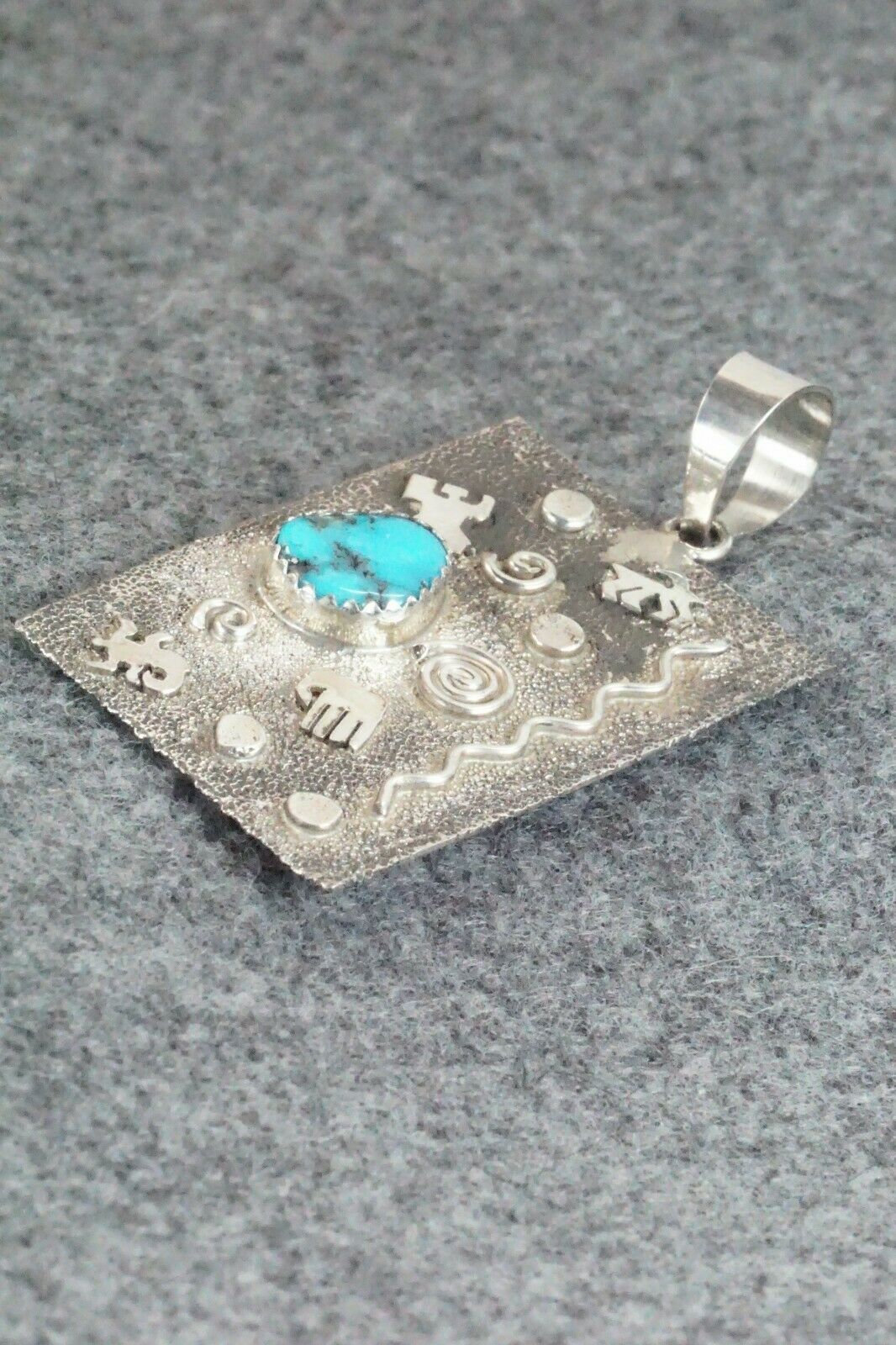 Turquoise & Sterling Silver Pendant - Shirley Skeets