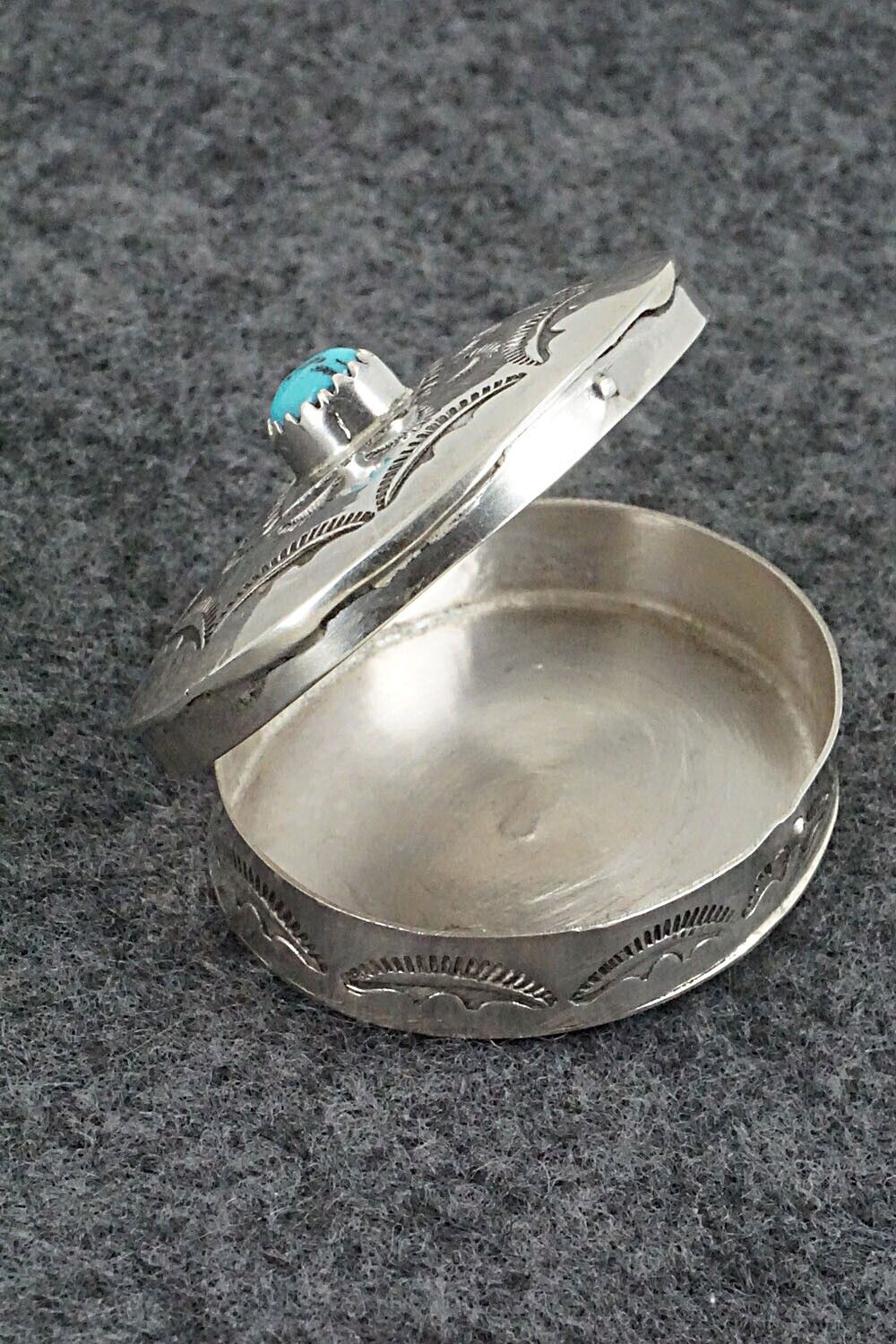Turquoise & Sterling Silver Pill Box - Elouise Curtis