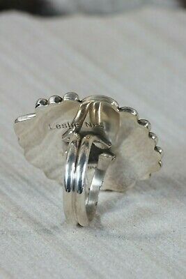 Navajo Turquoise & Sterling Silver Ring - Leslie Nez - Size 8.5 - High Lonesome Trading