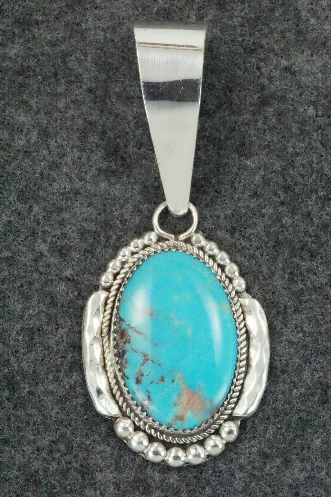 Turquoise and Sterling Silver Pendant - Kenny Calavaza