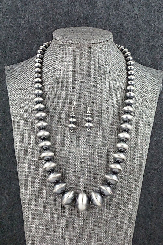 Navajo Pearl Sterling Silver Necklace Set - Preston Haley