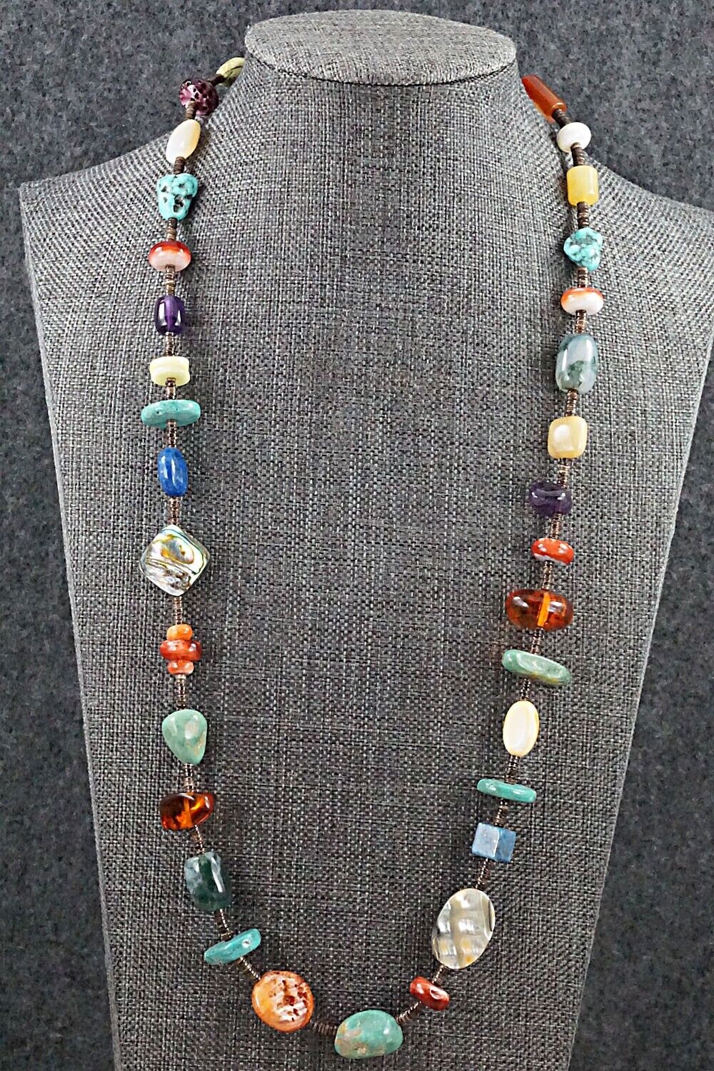 Multi Stone and Sterling Silver Necklace - Helen Tsosie
