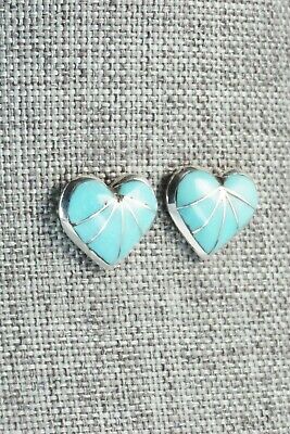 Turquoise & Sterling Silver Earrings - Evelyn Mahkee