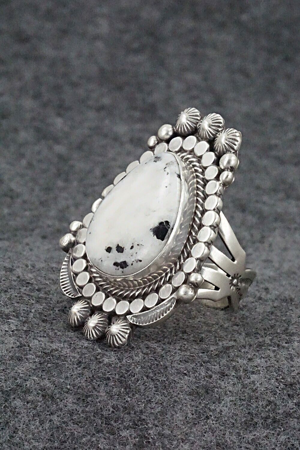 White Buffalo & Sterling Silver Ring - Tom Lewis - Size 8.5