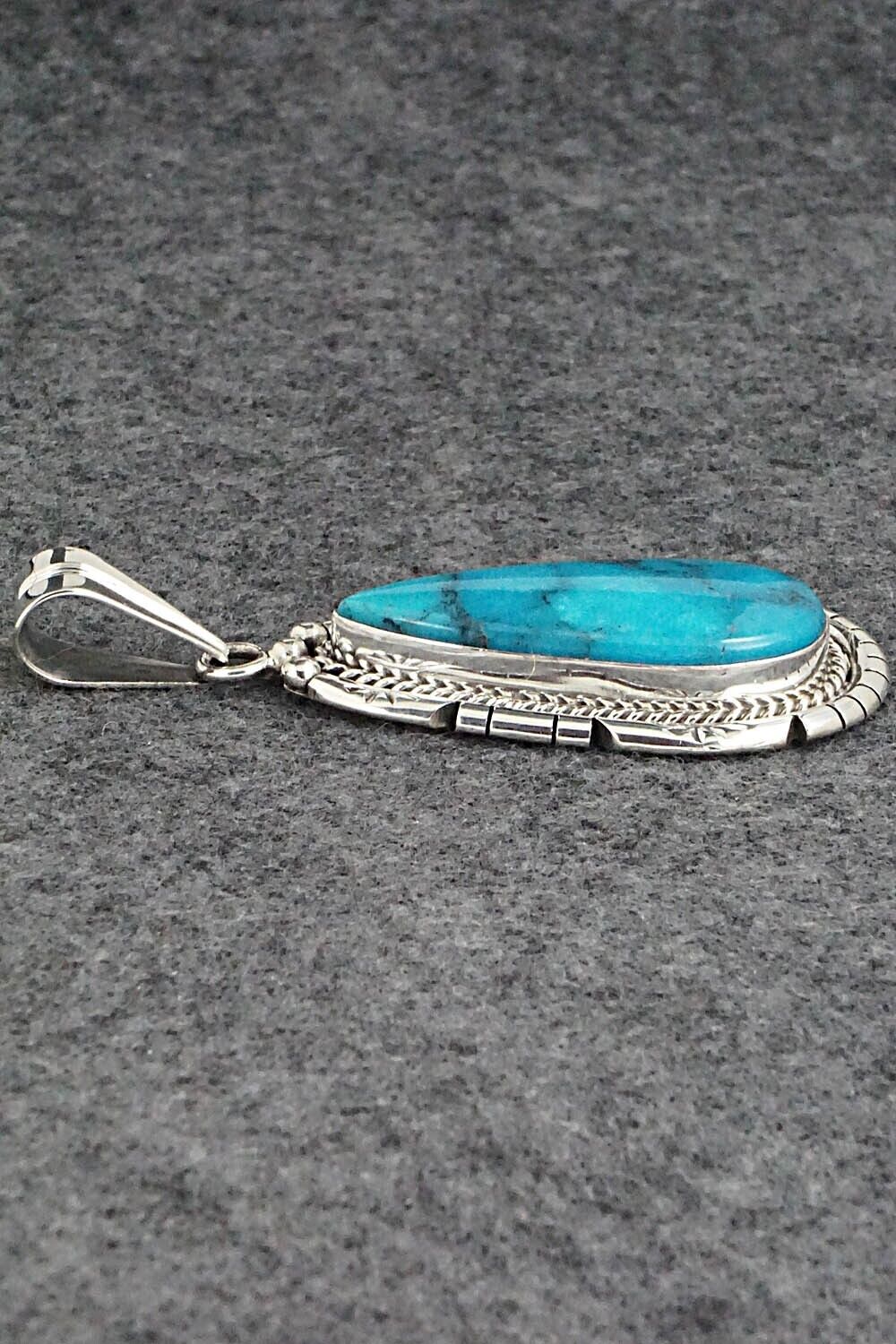 Turquoise & Sterling Silver Pendant - Samuel Yellowhair