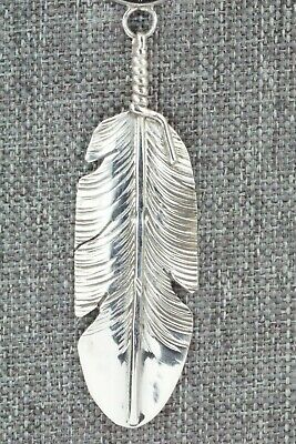 Onyx & Sterling Silver Feather & Chain Necklace - Ben Begay