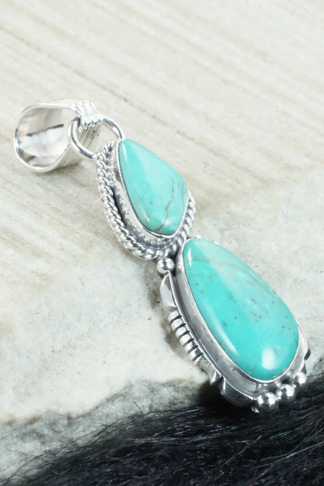 Turquoise & Sterling Silver Pendant - Marita Benally