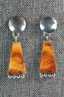 Spiny Oyster and Sterling Silver Earrings - Selina Warner