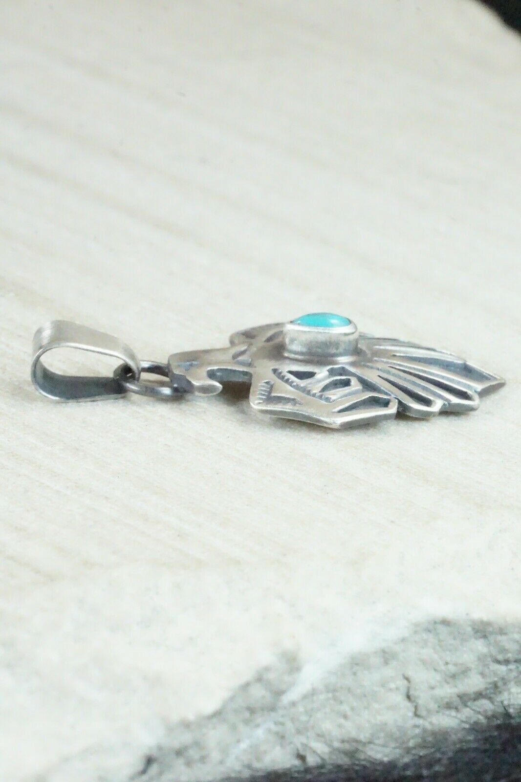Turquoise and Sterling Silver Pendant - Annie Spencer - High Lonesome Trading