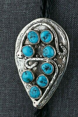 Zuni Turquoise & Sterling Silver Bolo Tie and Buckle - Jude Candelaria - High Lonesome Trading