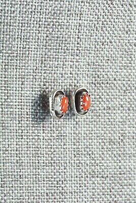 Coral & Sterling Silver Earrings - Roselene Joe