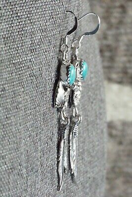 Turquoise & Sterling Silver Earrings - Lee Shorty