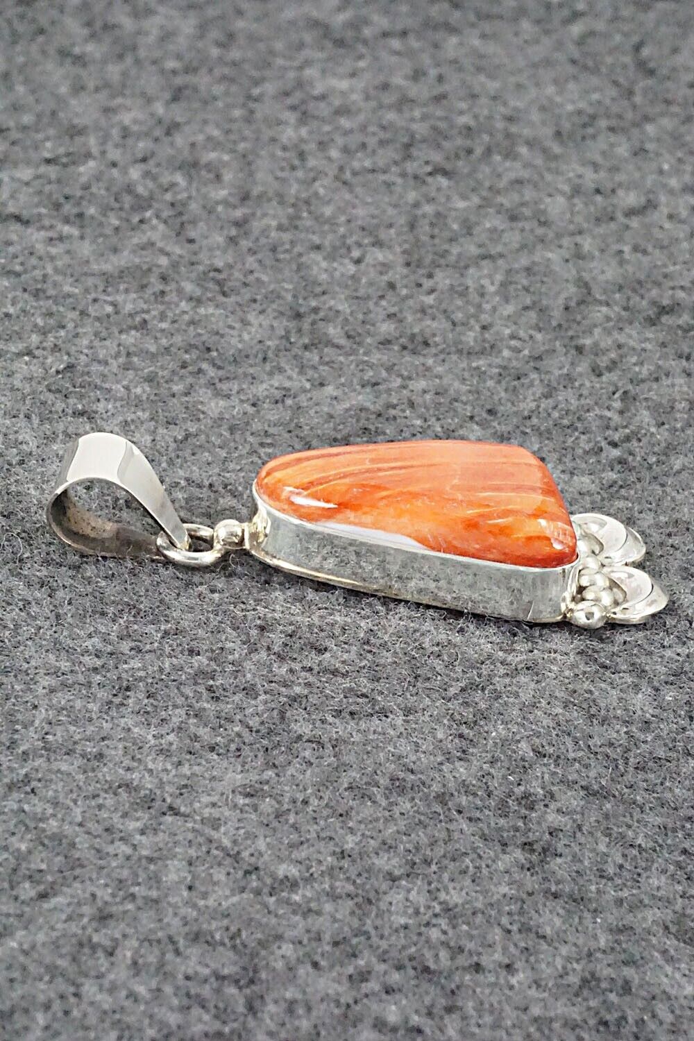 Spiny Oyster and Sterling Silver Pendant - Juanita Long