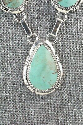Turquoise & Sterling Silver Necklace and Earrings - Tom Lewis