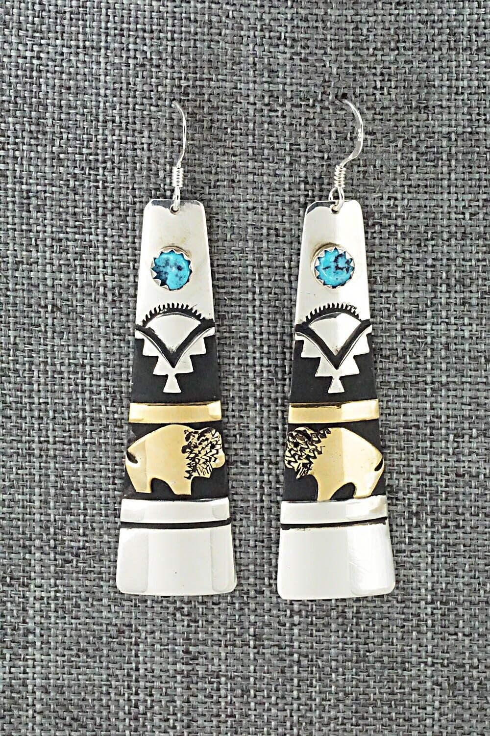 Turquoise & Sterling Silver Earrings - Rosita Singer