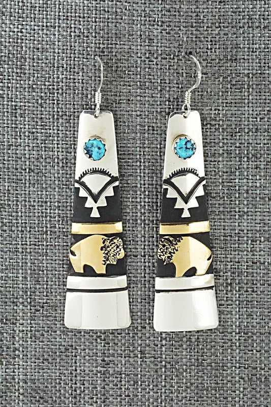 Turquoise & Sterling Silver Earrings - Rosita Singer