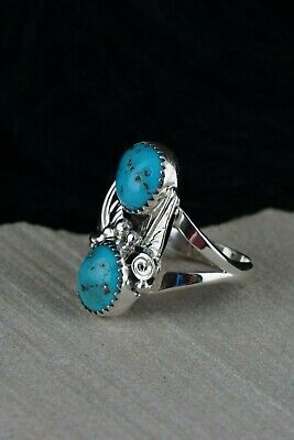 Navajo Turquoise and Sterling Silver Ring - Rita Montoya - Size 6.5 - High Lonesome Trading
