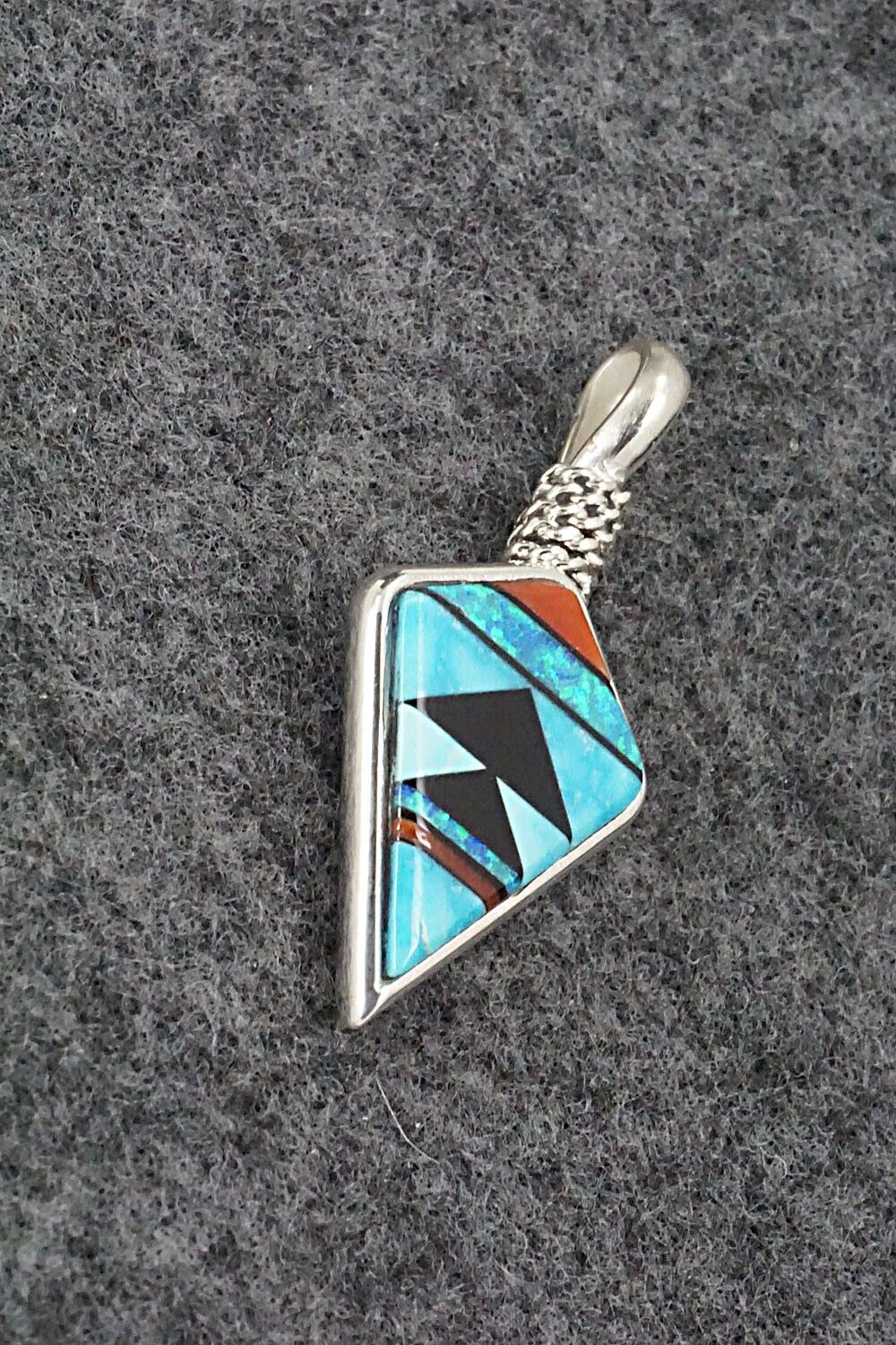 Multi Stone & Sterling Silver Pendant - Rene Roanhorse