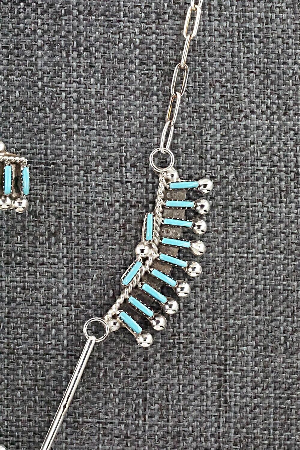 Turquoise & Sterling Silver Necklace and Earrings Set - Philander Gia